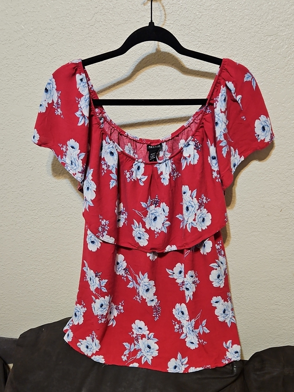 torrid Pink Floral Off-Shoulder Ruffle Blouse
